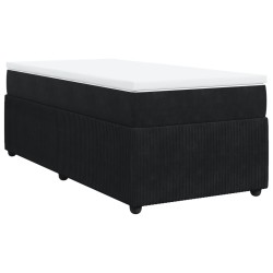 Boxspringbett mit Matratze Schwarz 80x200 cm Samt