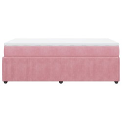 Boxspringbett mit Matratze Rosa 100x200 cm Samt