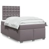 Boxspringbett mit Matratze Grau 120x190 cm Kunstleder