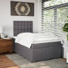 Boxspringbett mit Matratze Grau 120x190 cm Kunstleder