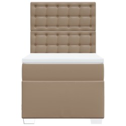 Boxspringbett mit Matratze Cappuccino-Braun 90x200cm Kunstleder