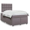 Boxspringbett mit Matratze Grau 120x200 cm Kunstleder