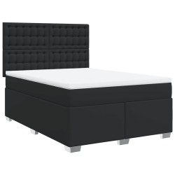 Boxspringbett mit Matratze Schwarz 140x200 cm Kunstleder