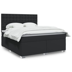 Boxspringbett mit Matratze Schwarz 180x200 cm Kunstleder