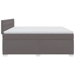 Boxspringbett mit Matratze Grau 180x200 cm Kunstleder