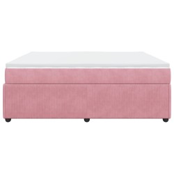 Boxspringbett mit Matratze Rosa 200x200 cm Samt