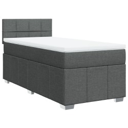 Boxspringbett mit Matratze Dunkelgrau 80x200 cm Stoff