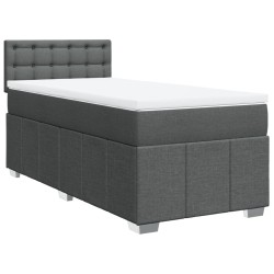 Boxspringbett mit Matratze Dunkelgrau 90x190 cm Stoff