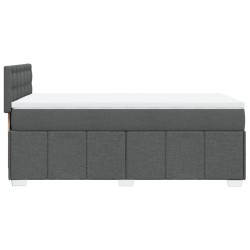 Boxspringbett mit Matratze Dunkelgrau 90x190 cm Stoff