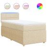 Boxspringbett mit Matratze Creme 90x200 cm Stoff