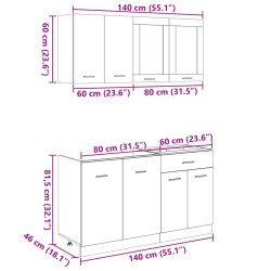 4-tlg. Küchenschrank-Set Sonoma-Eiche Holzwerkstoff