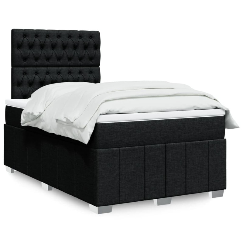 Boxspringbett mit Matratze Schwarz 120x190 cm Stoff