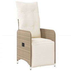 7-tlg. Garten-Bistro-Set mit Kissen Braun Poly Rattan