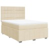 Boxspringbett mit Matratze Creme 140x190 cm Stoff