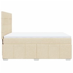 Boxspringbett mit Matratze Creme 140x190 cm Stoff