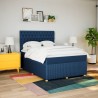 Boxspringbett mit Matratze Blau 140x190 cm Stoff