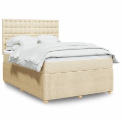 Boxspringbett mit Matratze Creme 140x190 cm Stoff