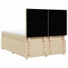 Boxspringbett mit Matratze Creme 140x190 cm Stoff