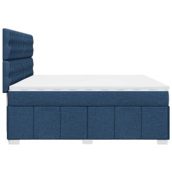 Boxspringbett mit Matratze Blau 200x200 cm Stoff