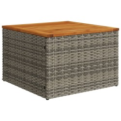 2-tlg. Garten-Sofagarnitur mit Kissen Grau Poly Rattan Akazie