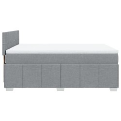 Boxspringbett mit Matratze Hellgrau 140x190 cm Stoff