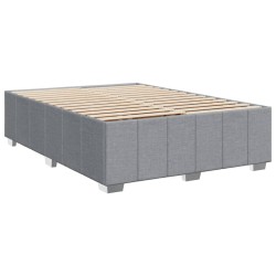 Boxspringbett mit Matratze Hellgrau 140x190 cm Stoff