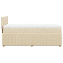 Boxspringbett mit Matratze Creme 80x200 cm Stoff