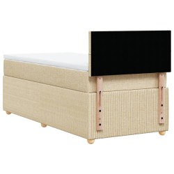 Boxspringbett mit Matratze Creme 90x200 cm Stoff