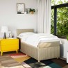 Boxspringbett mit Matratze Creme 100x200 cm Stoff