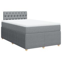 Boxspringbett mit Matratze Hellgrau 120x190 cm Stoff