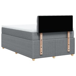 Boxspringbett mit Matratze Hellgrau 120x190 cm Stoff