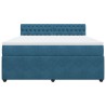 Boxspringbett mit Matratze Blau 180x200 cm Samt