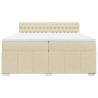 Boxspringbett mit Matratze Creme 200x200 cm Stoff