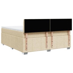 Boxspringbett mit Matratze Creme 200x200 cm Stoff