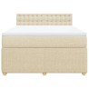 Boxspringbett mit Matratze Creme 160x200 cm Stoff