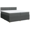 Boxspringbett mit Matratze Dunkelgrau 200x200 cm Stoff