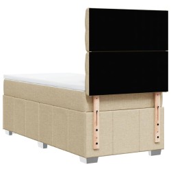 Boxspringbett mit Matratze Creme 100x200 cm Stoff