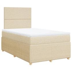 Boxspringbett mit Matratze Creme 120x190 cm Stoff