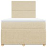 Boxspringbett mit Matratze Creme 120x190 cm Stoff