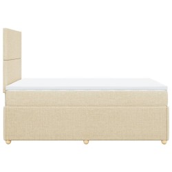 Boxspringbett mit Matratze Creme 120x190 cm Stoff