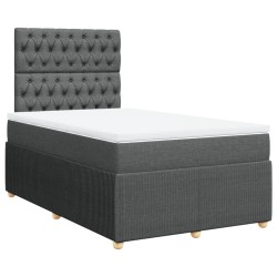 Boxspringbett mit Matratze Dunkelgrau 120x190 cm Stoff