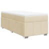 Boxspringbett mit Matratze Creme 90x200 cm Stoff