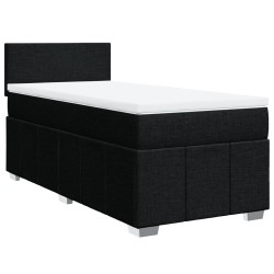 Boxspringbett mit Matratze Schwarz 100x200 cm Stoff