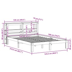 Massivholzbett ohne Matratze Wachsbraun 120x190 cm Kiefernholz