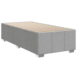 Boxspringbett mit Matratze Hellgrau 90x190 cm Stoff