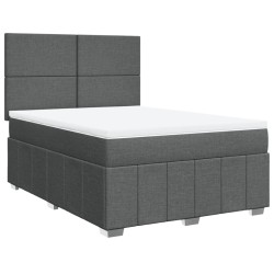 Boxspringbett mit Matratze Dunkelgrau 140x190 cm Stoff