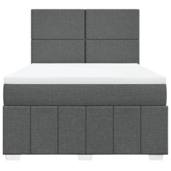 Boxspringbett mit Matratze Dunkelgrau 140x190 cm Stoff