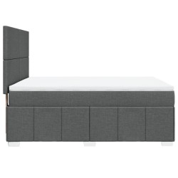 Boxspringbett mit Matratze Dunkelgrau 140x190 cm Stoff