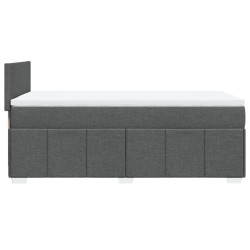 Boxspringbett mit Matratze Dunkelgrau 100x200 cm Stoff