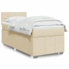 Boxspringbett mit Matratze Creme 100x200 cm Stoff